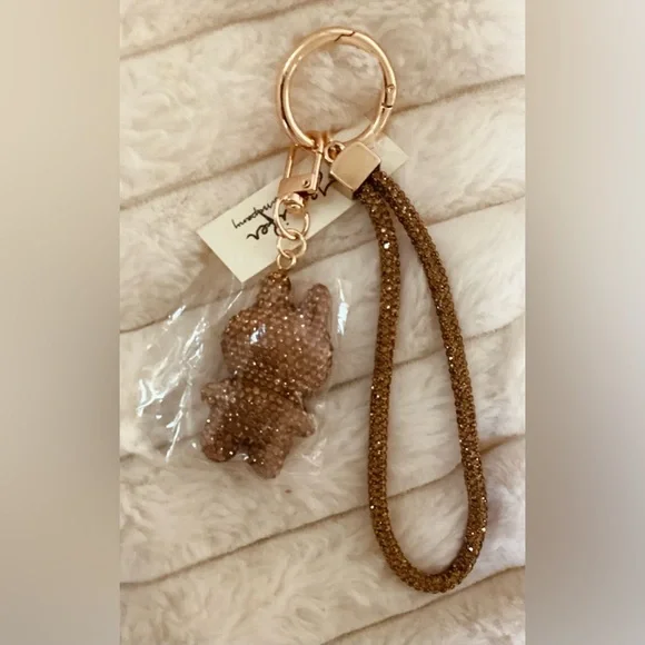 New Cute Monster, Large 10” Rose Gold Rhinestone Keychain/Bag Charm,Cell Phone - Picture 2 of 4